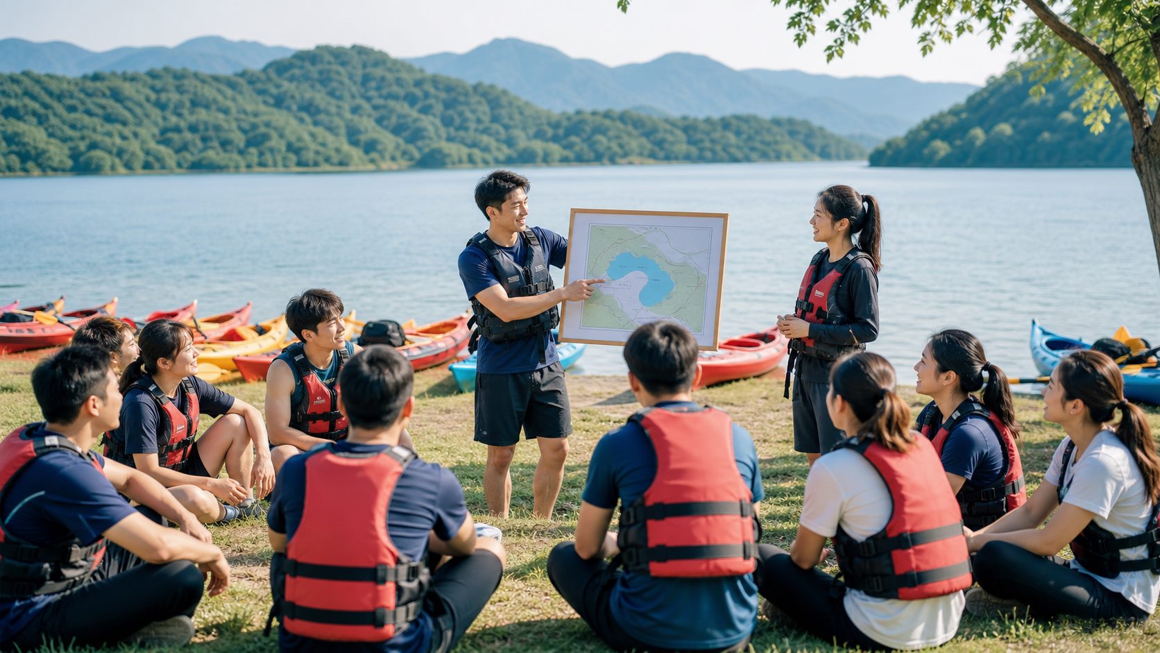 逐浪皮划艇团建结束后的团队复盘分享